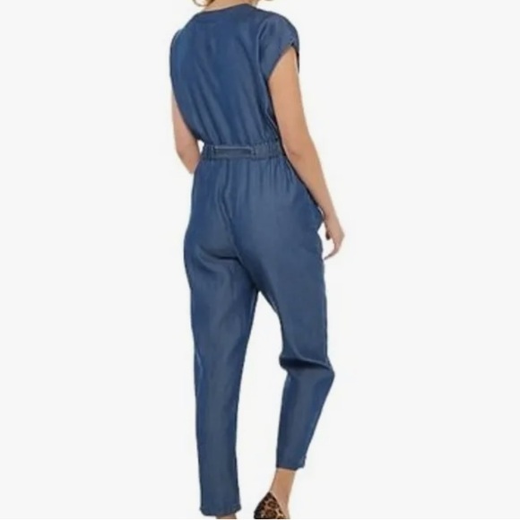 BRAND NEW Apt 9 Jumpsuit Dolman button front crop Night Wash Medium Drawstring - Picture 2 of 3